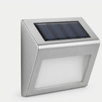 Solar outdoor wall lights, 6-piece set, stainless steel, IP44, dusk sensor