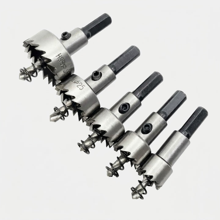 HSS-Karbid Bohrer-Set 5-teilig – Für Metall, Holz und Kunststoff