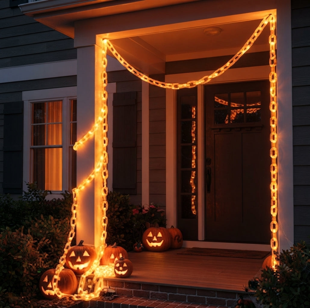 Halloween Lichterkette Kürbis Orange – Wetterfest