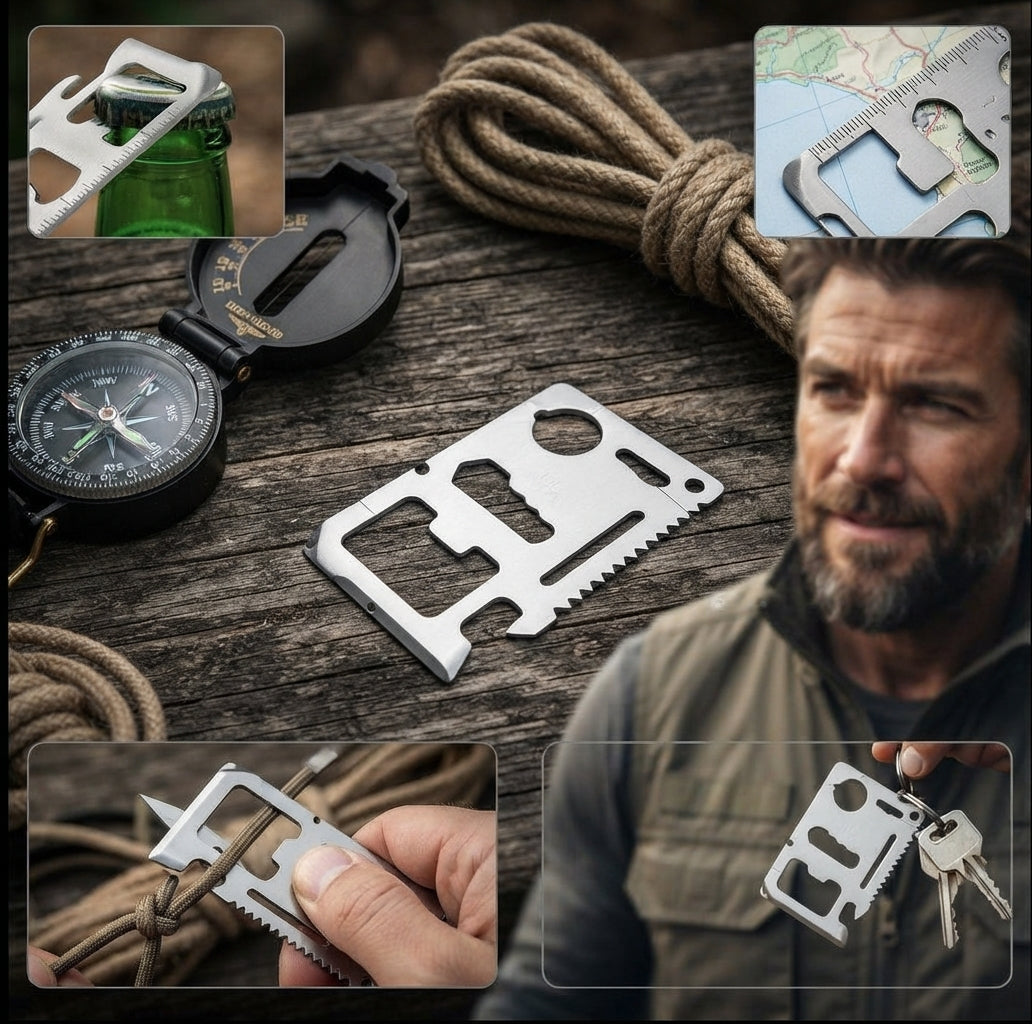Survival-Set 13-teilig mit Kompass und Multitool