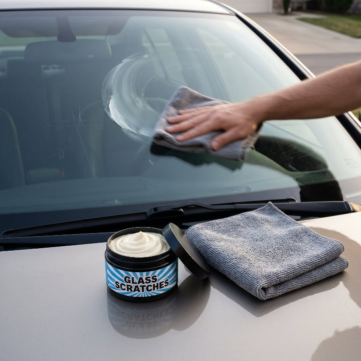 Scratch polishing cream for glass & acrylic, 2 x 30 g, for windows and cars