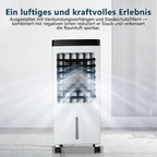 3-in-1 Luftkühler mit 15L Wassertank — Kühlen, Befeuchten, Reinigen
