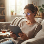 Progressive glasses with blue light filter