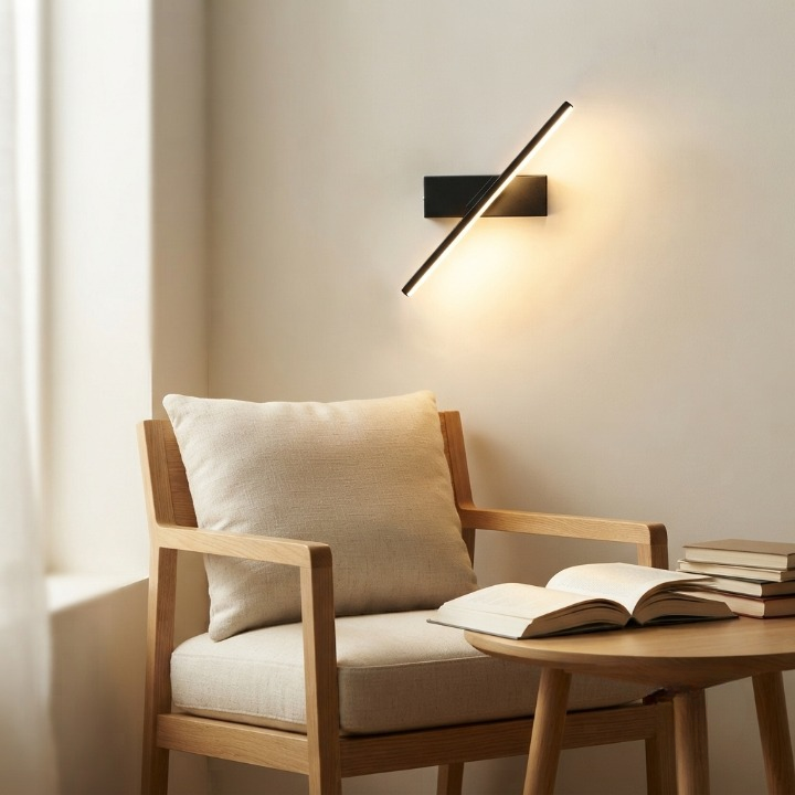 LED Wandleuchte 330° Schwenkbar – 3 Lichtfarben, Aluminium