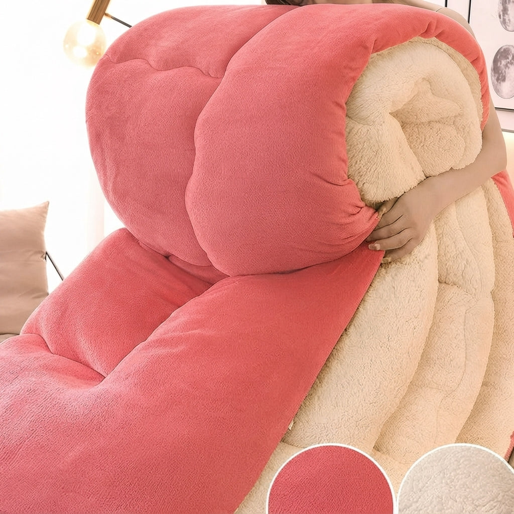 Winterdecke Flanell-Fleece mit Wollfüllung