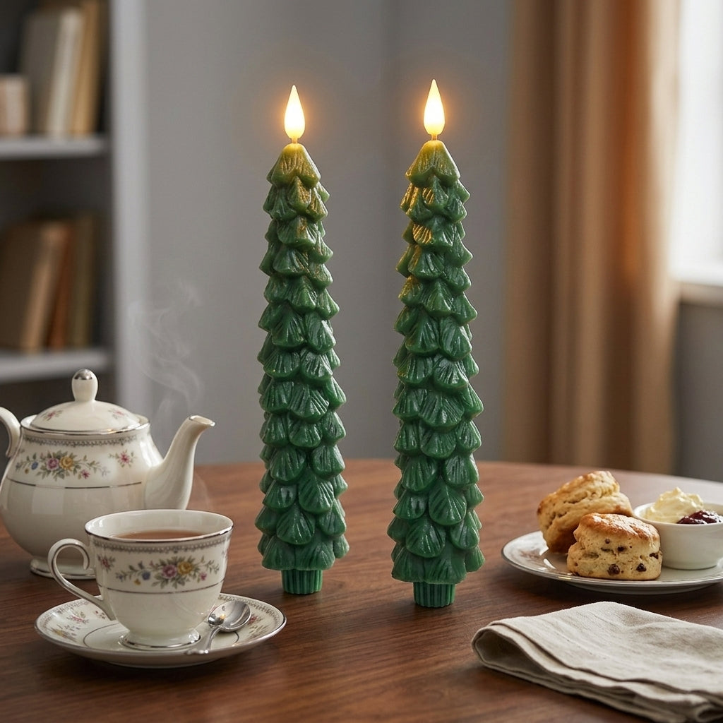 LED-Weihnachtsbaum-Kerze mit Flammeneffekt und Fernbedienung