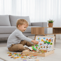 Magnetic Drawing Board 2-in-1 with Wooden Chalkboard