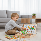 Magnetic Drawing Board 2-in-1 with Wooden Chalkboard