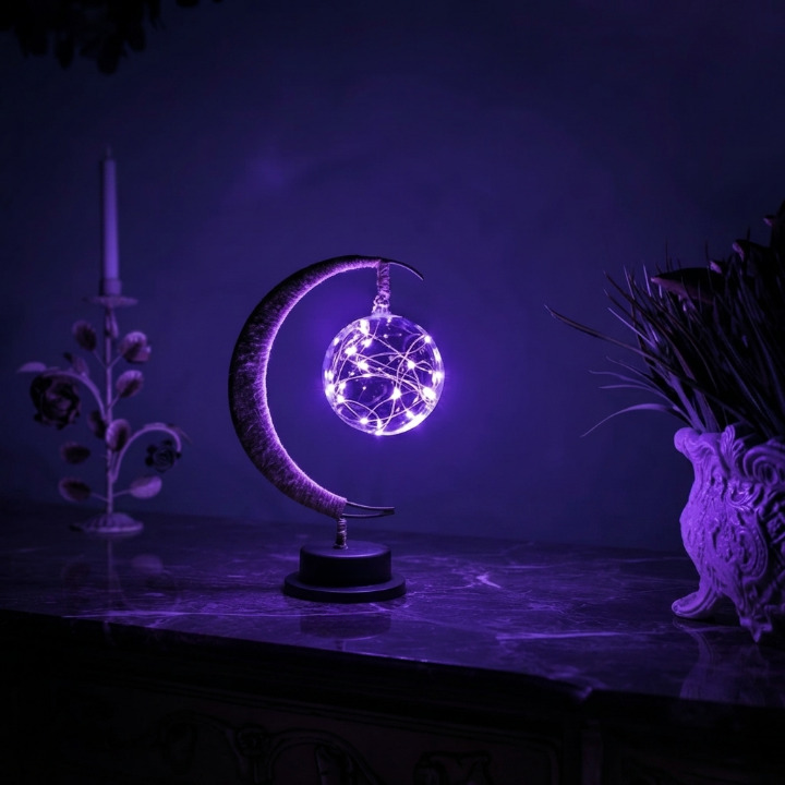 Mondlampe mit Farbwechsel und Holzständer