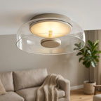 LED Deckenleuchte Glas flach, 9,5 cm hoch, Ø 23 cm, 900 lm, 17 W