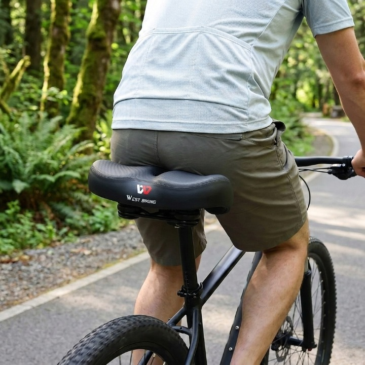 Extra Wide Bicycle Saddle – Ergonomic, Breathable, Suitable for Every Bike Type