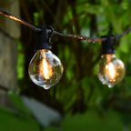 Outdoor LED string lights with warm white light