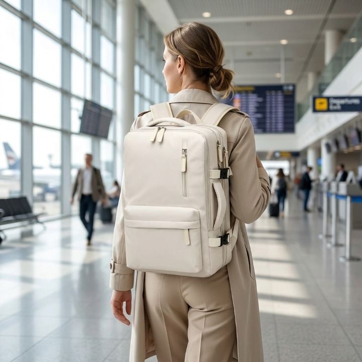 Travel backpack 35 L with USB port and shoe compartment