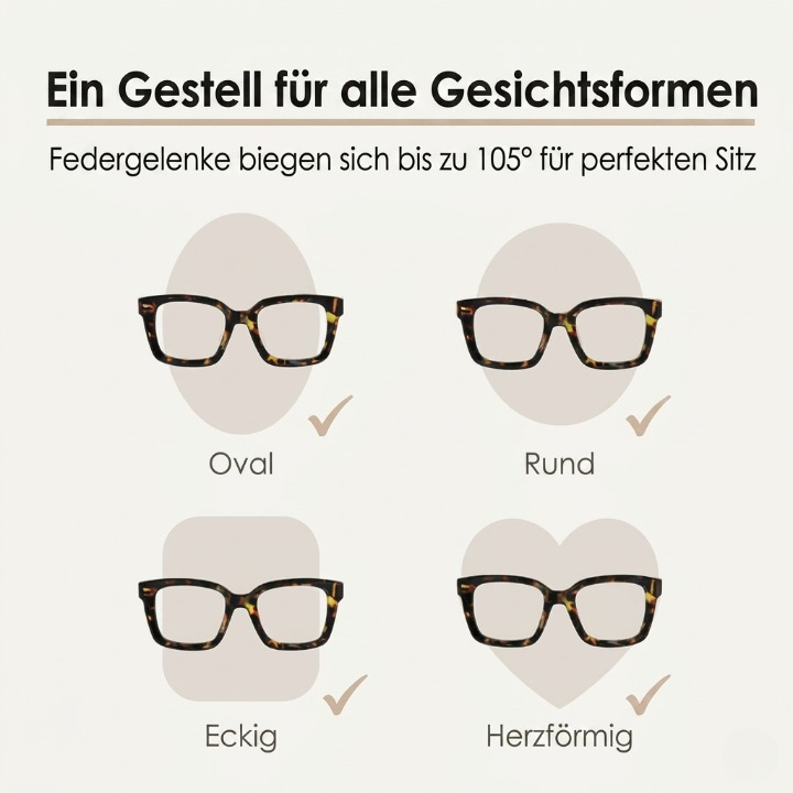 Reading glasses with blue light filter – oversized frame for all face shapes