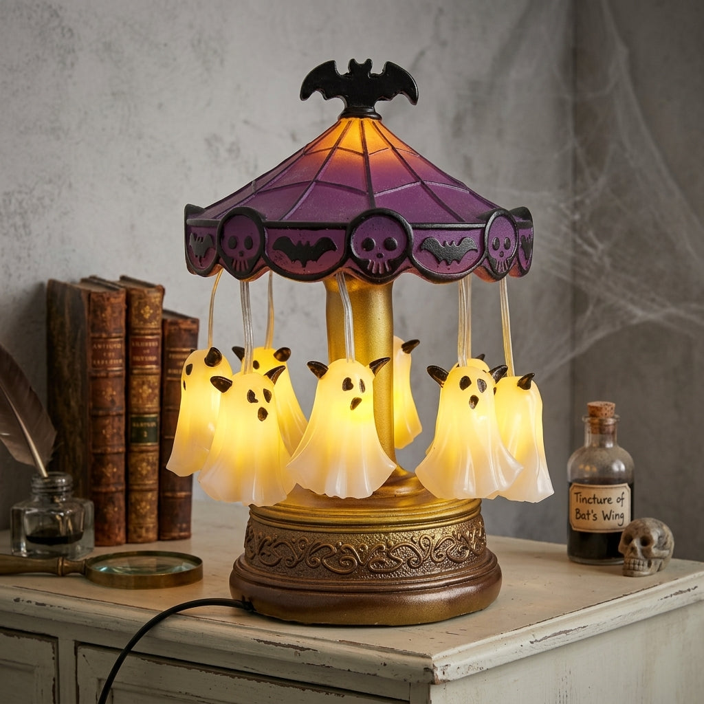 Geister-Karussell-Lampe mit warmweißem Licht
