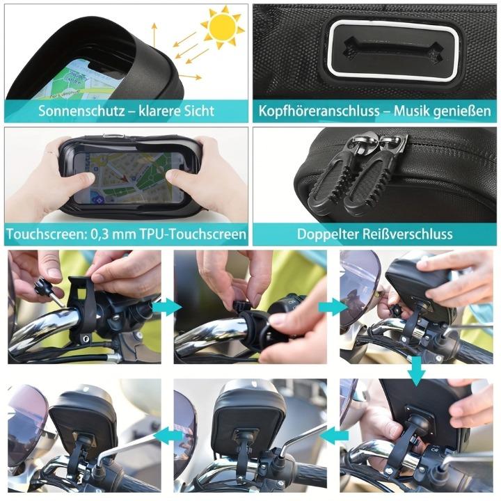 Wasserdichte Fahrrad Handyhalterung – 360° drehbar, Touchscreen-kompatibel, 4,5–6,4 Zoll