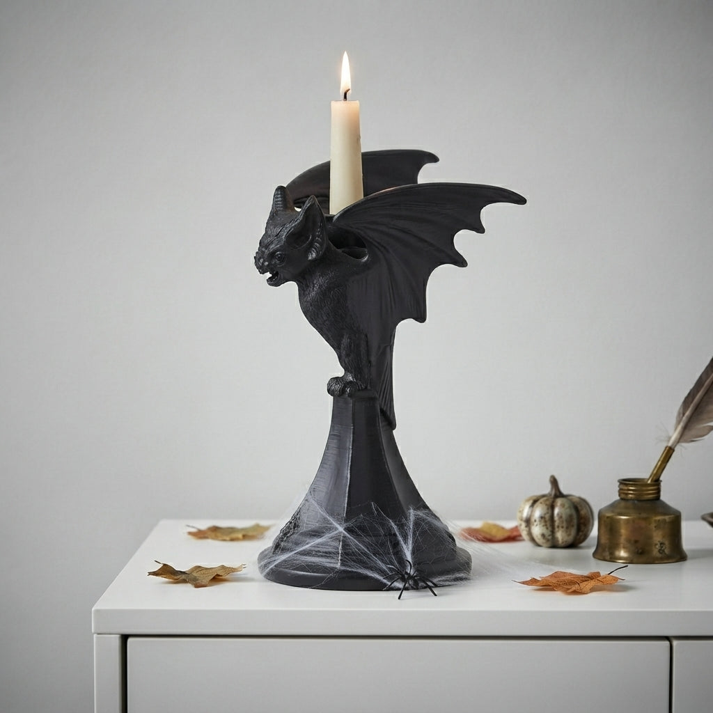 Kerzenhalter Gotik-Stil aus Kunstharz mit Tiermotiv