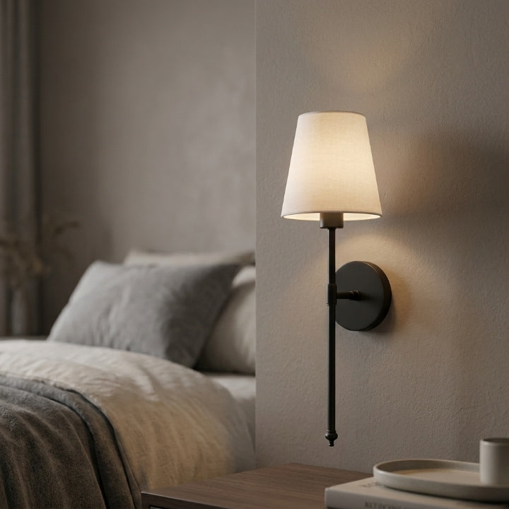 Wireless LED wall lamp with remote control, RGB light and color temperature, no drilling