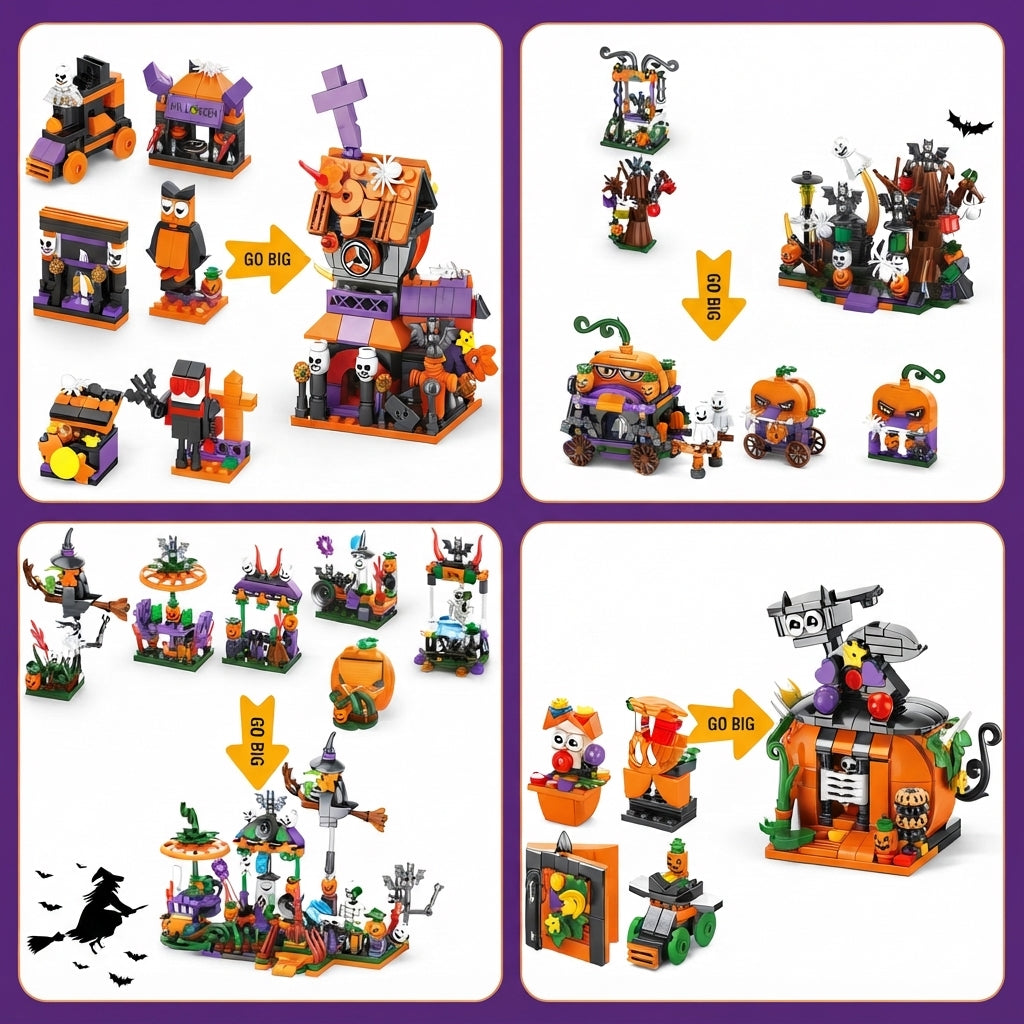 Halloween Adventskalender mit 31 Bauwerken zum Zusammenbauen