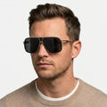 Pilotenbrille – Goldener Metallrahmen, UV400, Übergroße Gläser, 5 Farben