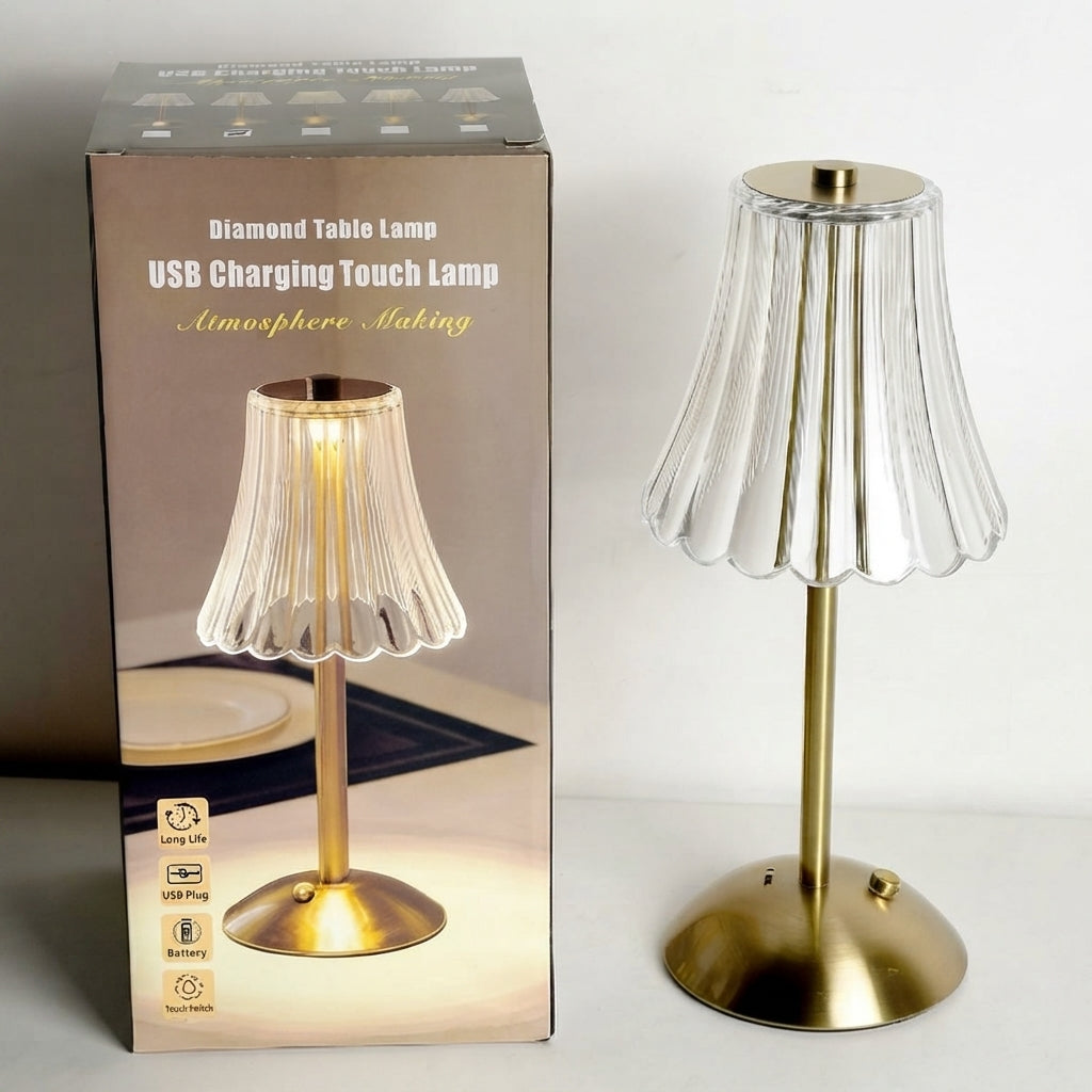 Akku-Tischlampe Retro-Design mit Touch-Dimmer