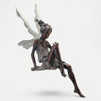 Garden Figurine Sitting Fairy Made of Resin