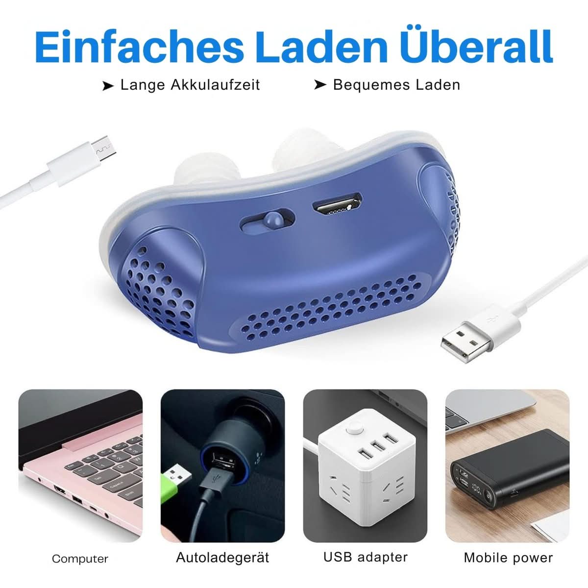 Naseneinsatz gegen Schnarchen mit Luftpumpe – Elektrischer Atemöffner