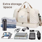 Gesteppte Reisetasche mit separatem Schuhfach – faltbar