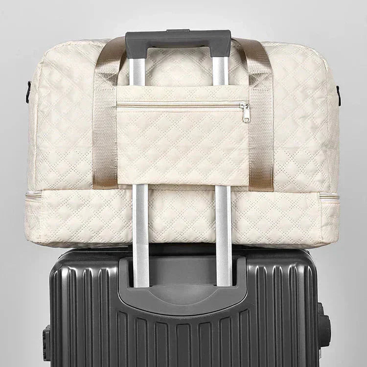 Gesteppte Reisetasche mit separatem Schuhfach – faltbar