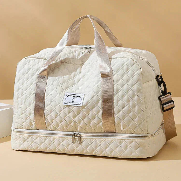 Gesteppte Reisetasche mit separatem Schuhfach – faltbar