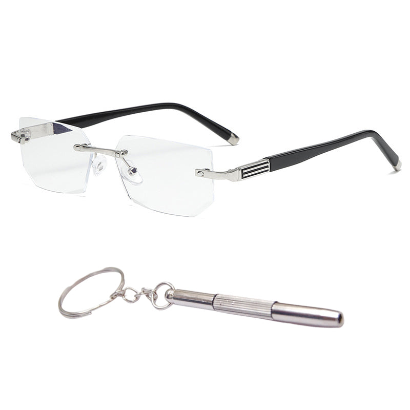 Progressive Lesebrille mit Blaulichtschutz und randlosem Design