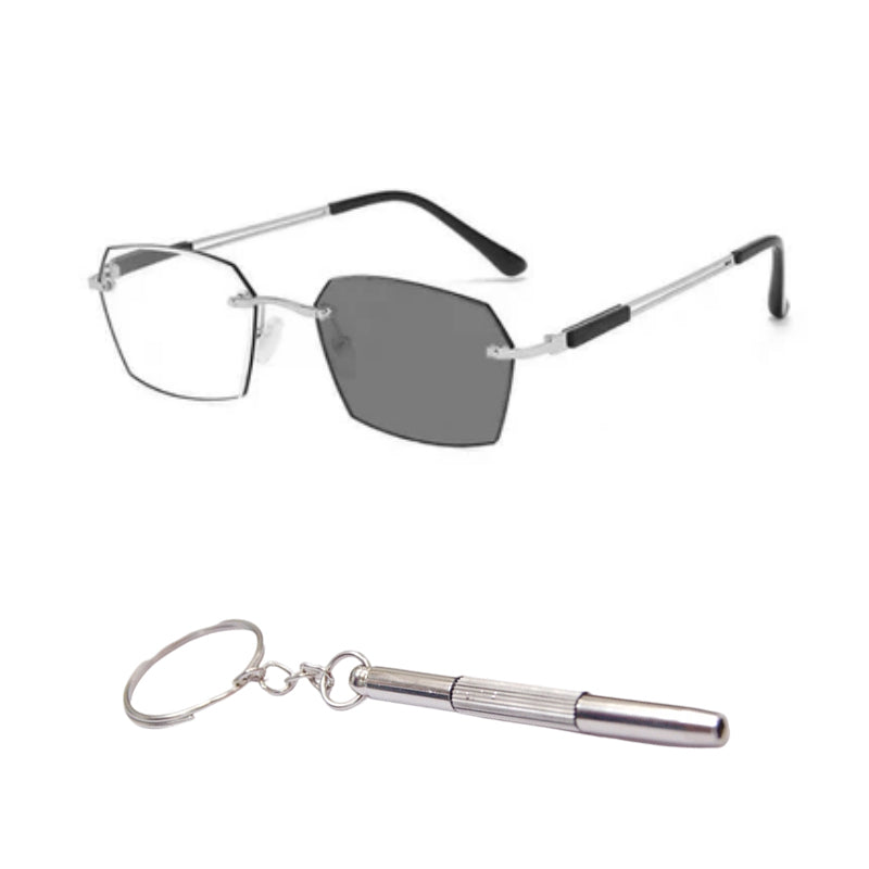 Progressive Lesebrille mit Blaulichtschutz und randlosem Design