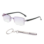 Progressive Lesebrille mit Blaulichtschutz und randlosem Design