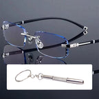 Progressive Lesebrille mit Blaulichtschutz und randlosem Design