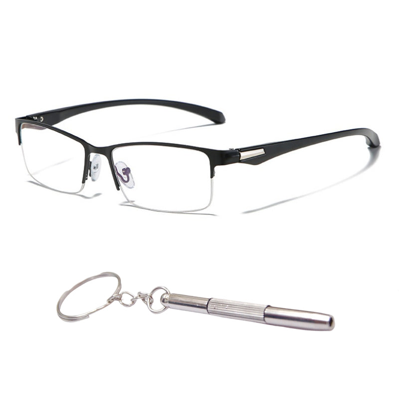 Progressive Lesebrille mit Blaulichtschutz und randlosem Design