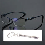 Progressive Lesebrille mit Blaulichtschutz und randlosem Design