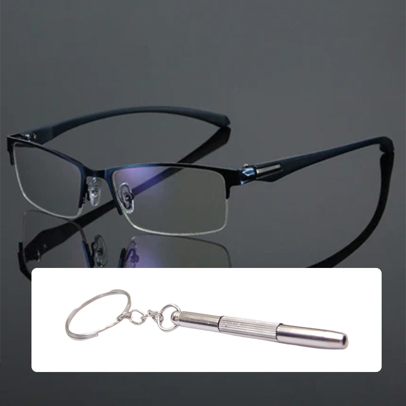 Progressive Lesebrille mit Blaulichtschutz und randlosem Design