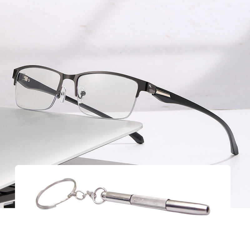 Progressive Lesebrille mit Blaulichtschutz und randlosem Design