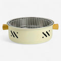 Portable tabletop charcoal grill with wooden handles – 28 cm