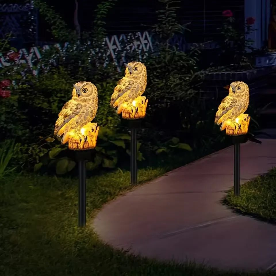 Solar-LED-Eulen-Gartenlicht Wetterfest