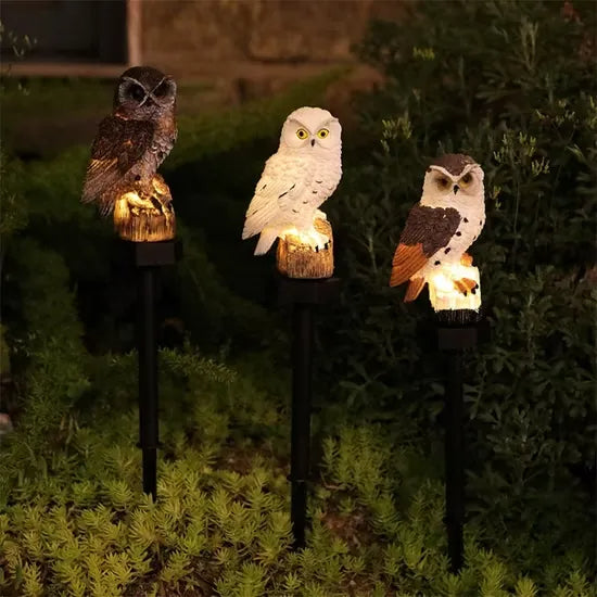 Solar-LED-Eulen-Gartenlicht Wetterfest