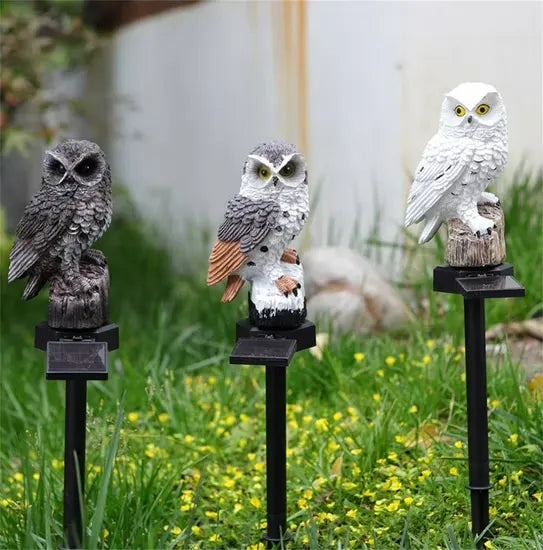 Solar-LED-Eulen-Gartenlicht Wetterfest