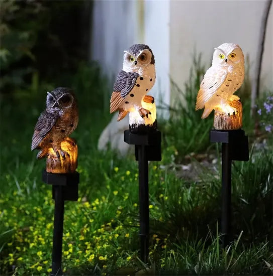 Solar-LED-Eulen-Gartenlicht Wetterfest
