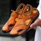 Herren-Sandalen Leder mit Klettverschluss