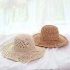 Sun hat straw retro design wide brim
