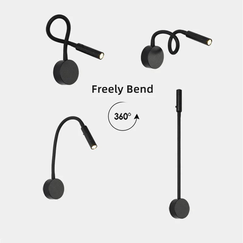 Flexible LED wall light with touch switch