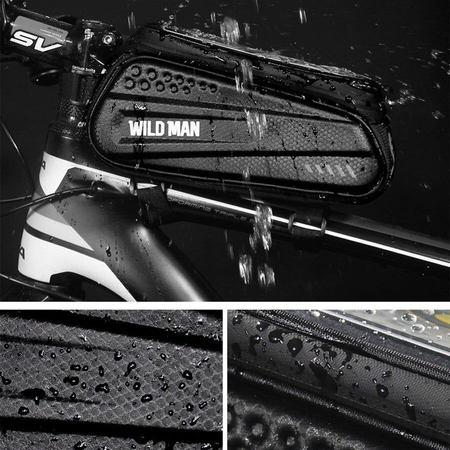 Bicycle Frame Bag with Phone Window – Waterproof Hard Case