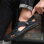 Herren-Sandalen Leder mit Klettverschluss