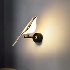 Bird Table Lamp with Golden Sculpture Design