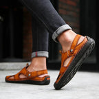 Herren-Sandalen Leder mit Klettverschluss